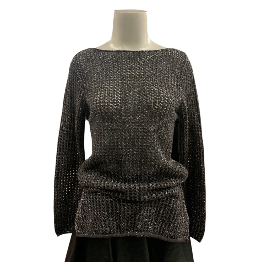 JEANNE PIERRE Charcoal Knit Sweater Size M